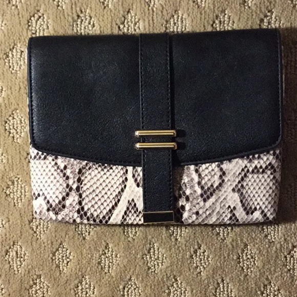 Ann Taylor Handbags - Faux leather snakeskin clutch NWOT